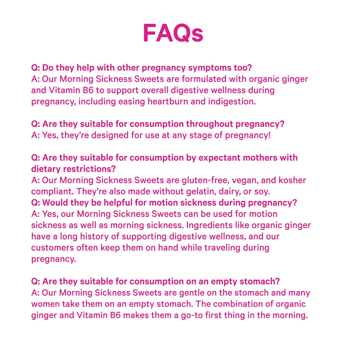 Pink Stork Morning Sickness Sweets, Organic Raspberry Ginger Candy with Vitamin B6, Support for Motion Sickness, Prenatal Heartburn - Pregnancy Must Haves - 30 Wrapped Drops