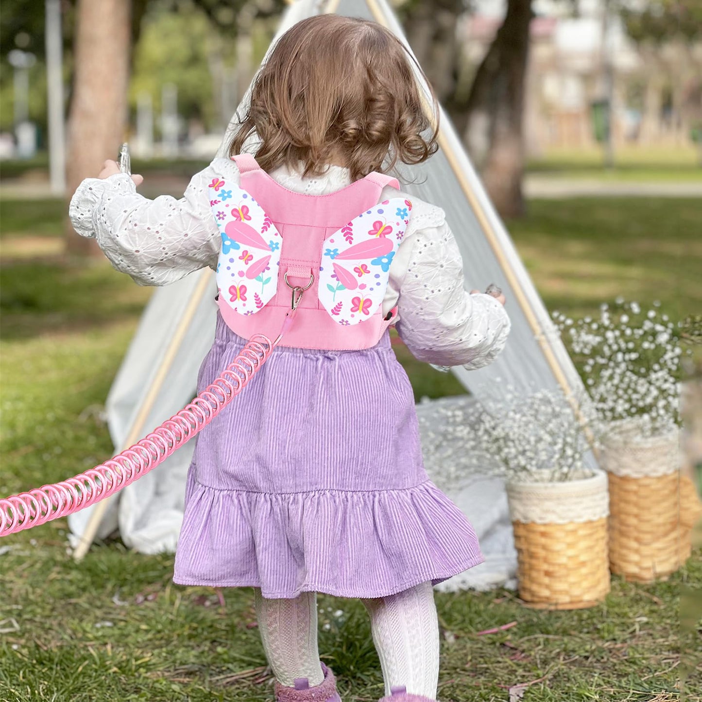 Accmor 3 in 1 Toddler Harness Leashes + Anti Lost Wrist Link, Kids Harness Children Leash for Girls, Child Anti Lost Leash Baby Cute Harness Belt Strap Hold Kids Close While Walking