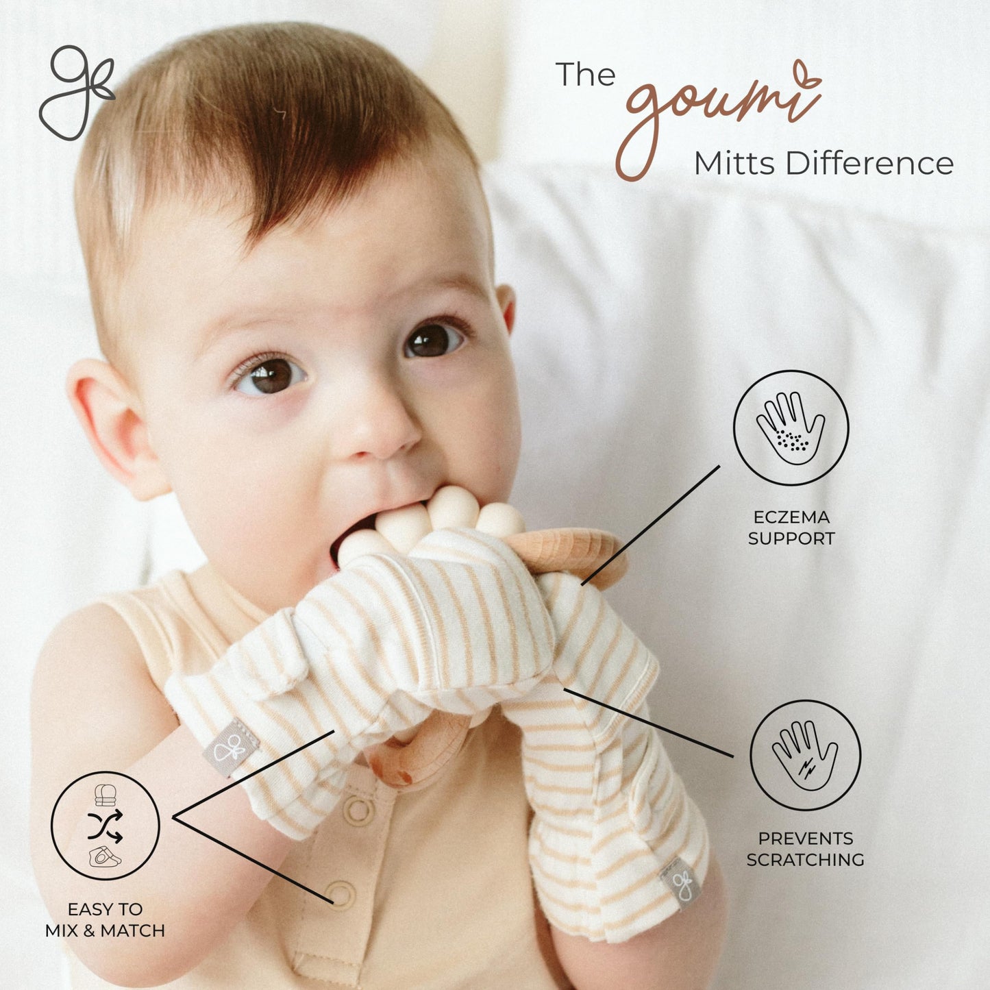 goumikids Viscose Made from Bamboo Cotton Anti-Scratch Soft Stay-On Mitts