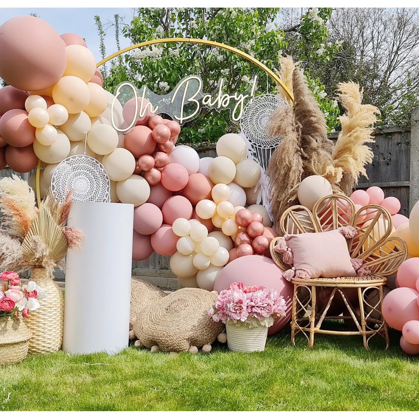 Dusty Blue Balloon Garland Kit - 137pcs Balloon Arch kit with Dusty Baby Blue, Sand White, White Balloons - Perfect for Baby Shower Wedding Boy Birthday Decoration