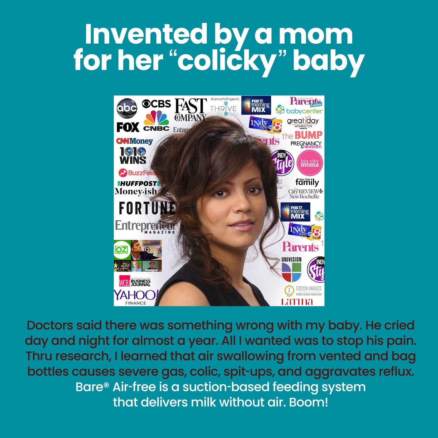The Upright Bottle Bittylab Bare Air-Free 4oz Single for breastmilk or Baby Formula, Anti-Reflux, Anti-Colic, Anti-Gas, Fuss or Sleep Troubles. with Easy-Latch & Perfe-Latch Nipples. 0-6 Months.