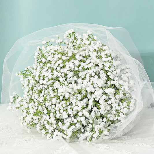 MARTINE MALL Babys Breath Artificial Flowers, 15 PCS White Baby Breath Flowers Artificial Bulk, Fake Babys Breath Gypsophila Real Touch Faux Babys Breath for Wedding Floral Arrangement Home Decor