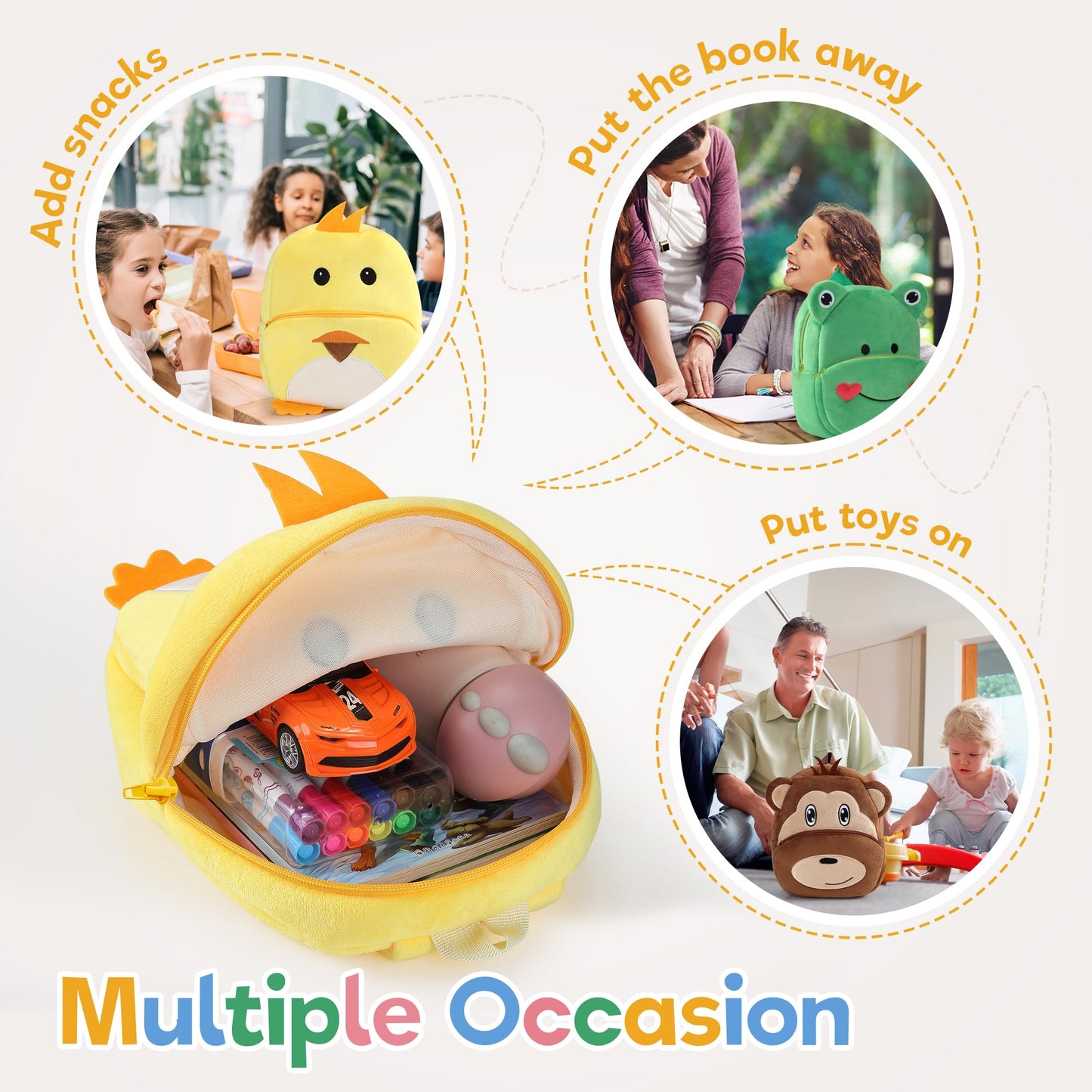MICHLEY Toddler Backpack Plush Animal SchoolBag Cartoon Girls Travel Bag Mini Baby Daypack for Kids Kindergarten Pre School Bags, Cow