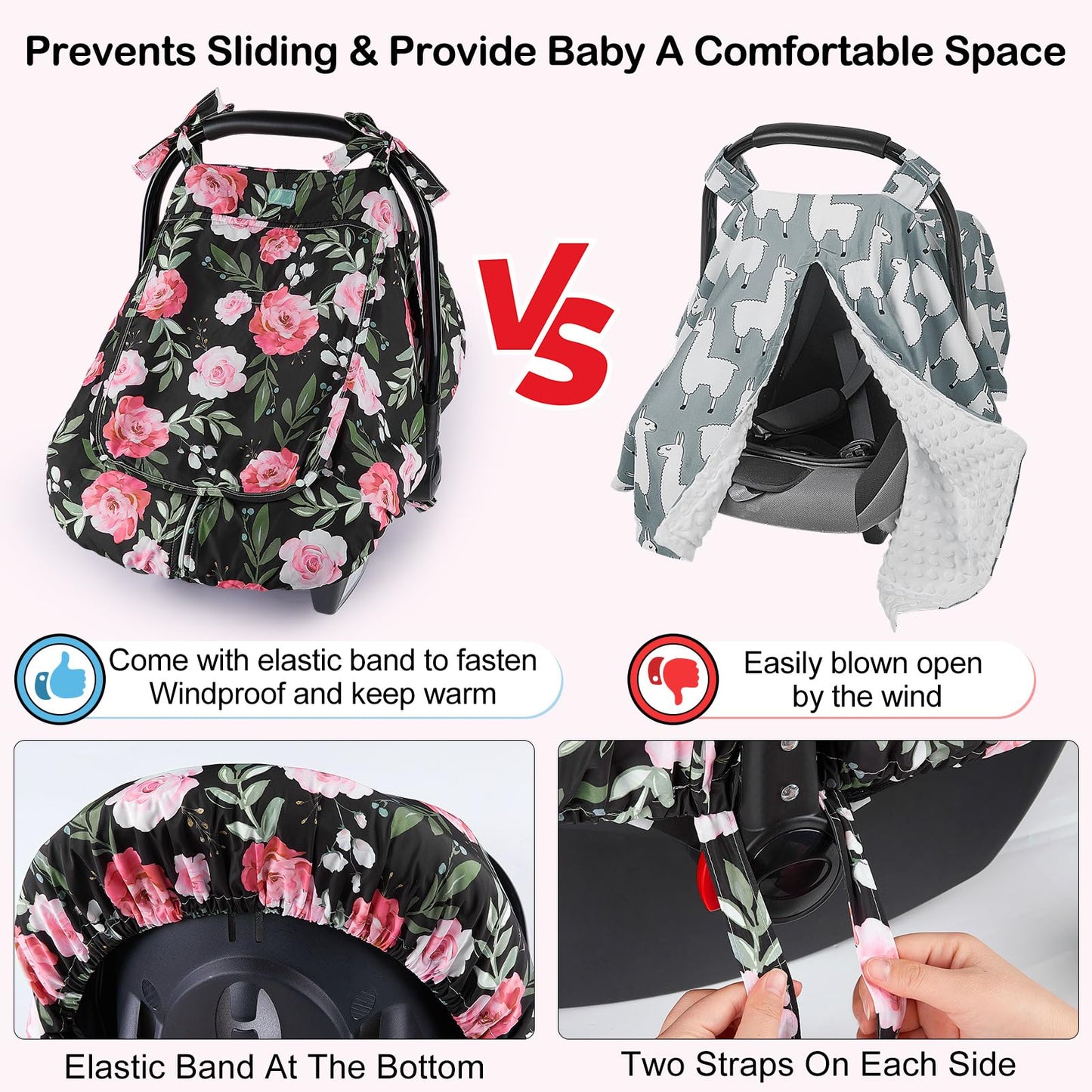 Unicorn Castle Baby Car Seat Cover Infant Car Seat Covers for Babies Breathable Car Seat Canopy Mesh Window Carseat Cover for Four Seasons Newborn