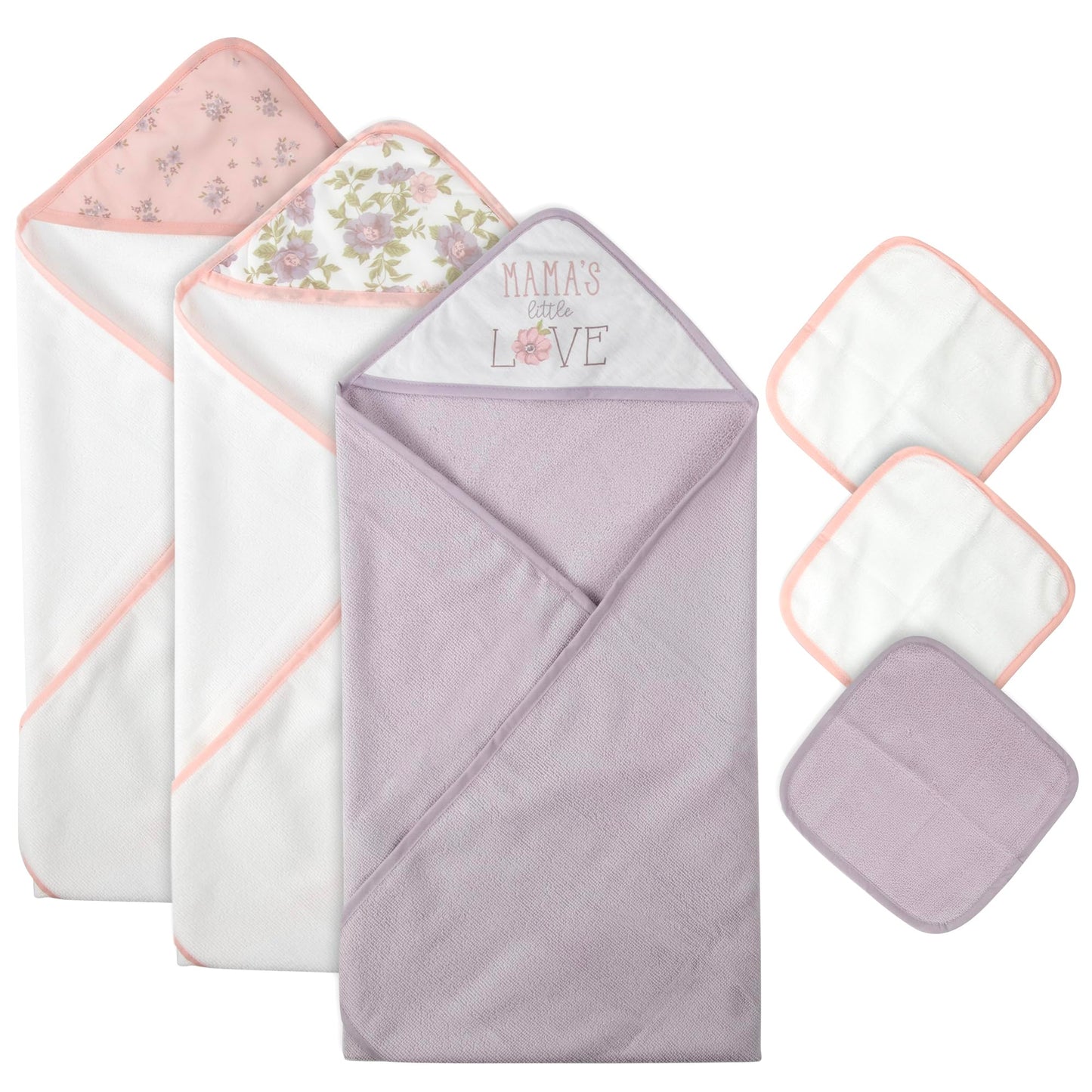 Hooded Baby Bath Towel and Washcloth 6 Piece Set for Newborns, Infants & Toddlers, Boys & Girls Baby Hooded Towels Set