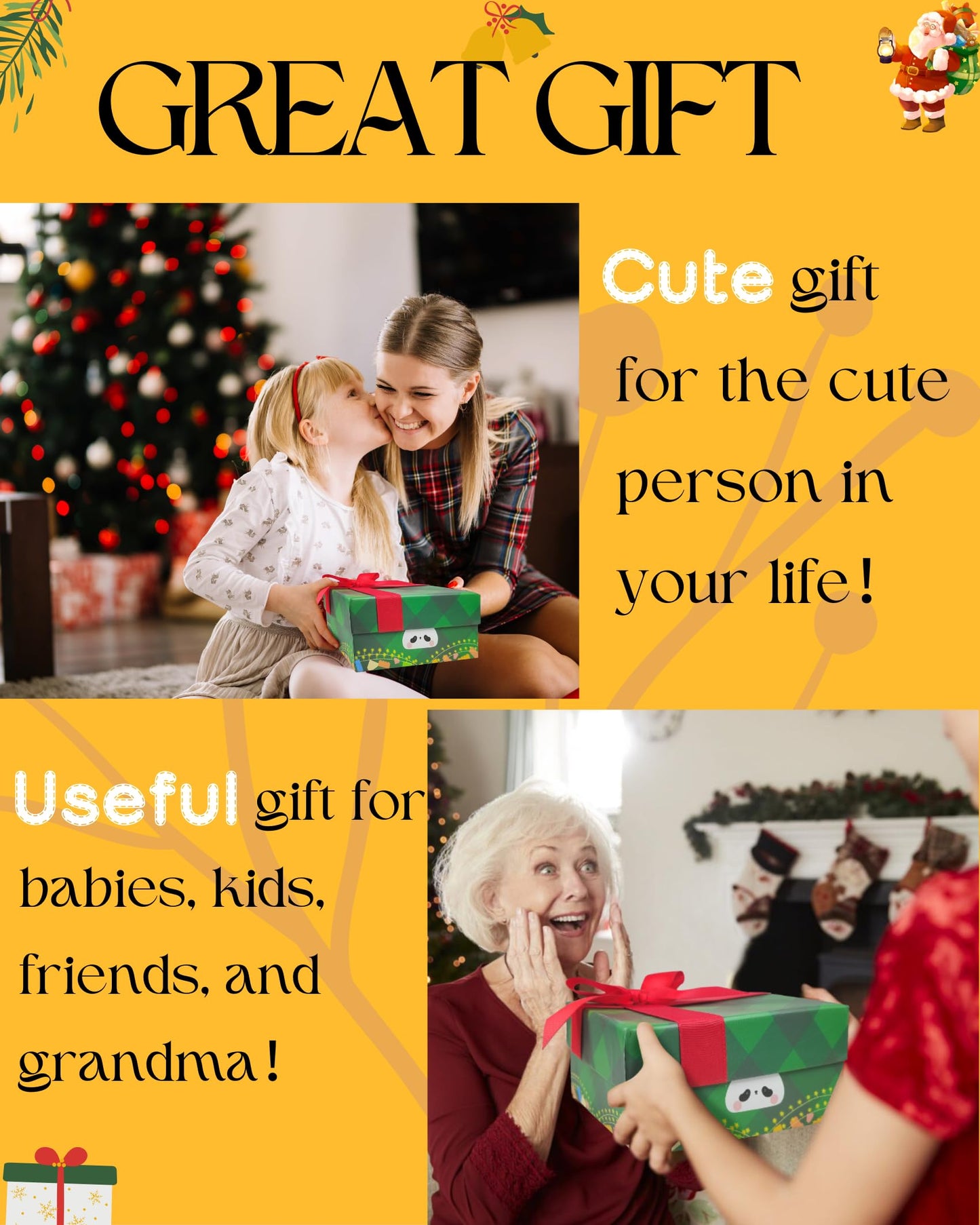 Recolte Panda Night Light for Kids - 3-Level Dimmable, Rechargeable LED Silicone Lamp | Squishy Nursery Light with Timer | Safe Night Light for Baby Room & Toddlers (Gift Box Included)