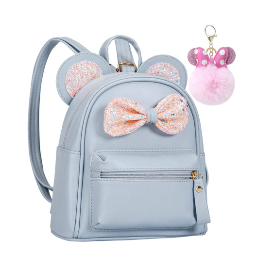 Cutest Toddler Polkadot Bow Mouse Ears Bag Mini Clear Fashion Shoulder Backpack for Teen Toddler Little Girls (clear)
