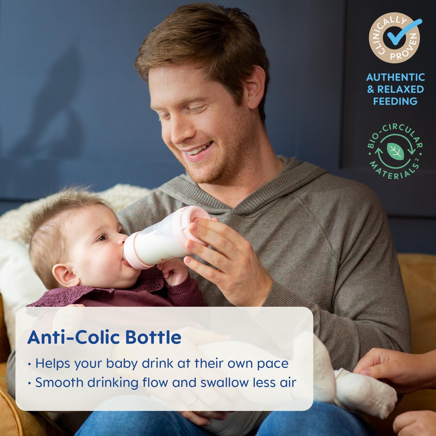 MAM 9oz Easy Start Anti-Colic Baby Bottles, Medium Flow, Breastfeeding-Like Silicone Nipple Bottle, Reduces Colic, Gas, & Reflux, Easy-to-Clean, BPA-Free, 2+ Months