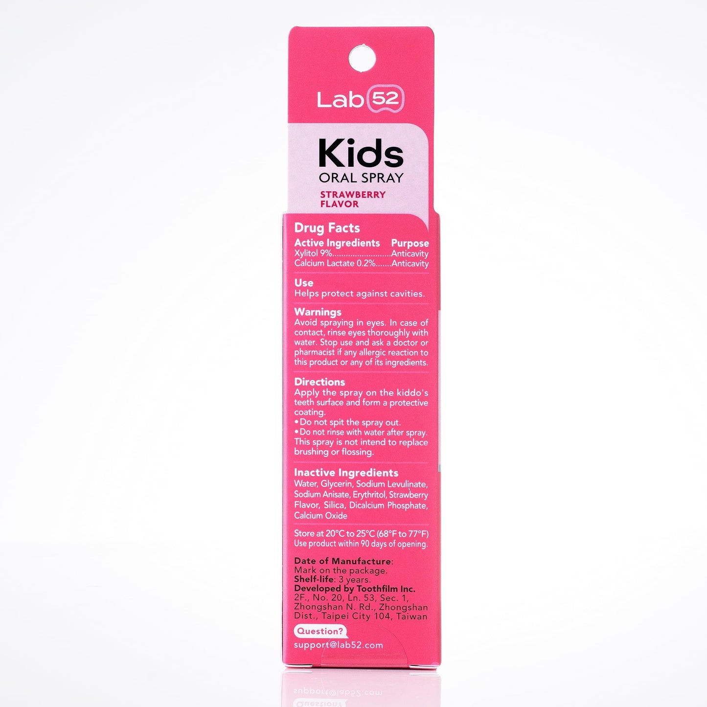 LAB52 Kids Oral Spray, Toddler Toothpaste Helper for Cavity Repair and Fresh Breath, Children Anticavity with Fluoride Free for Newborn to Preschoolers, Xylitol Vanilla Flavor