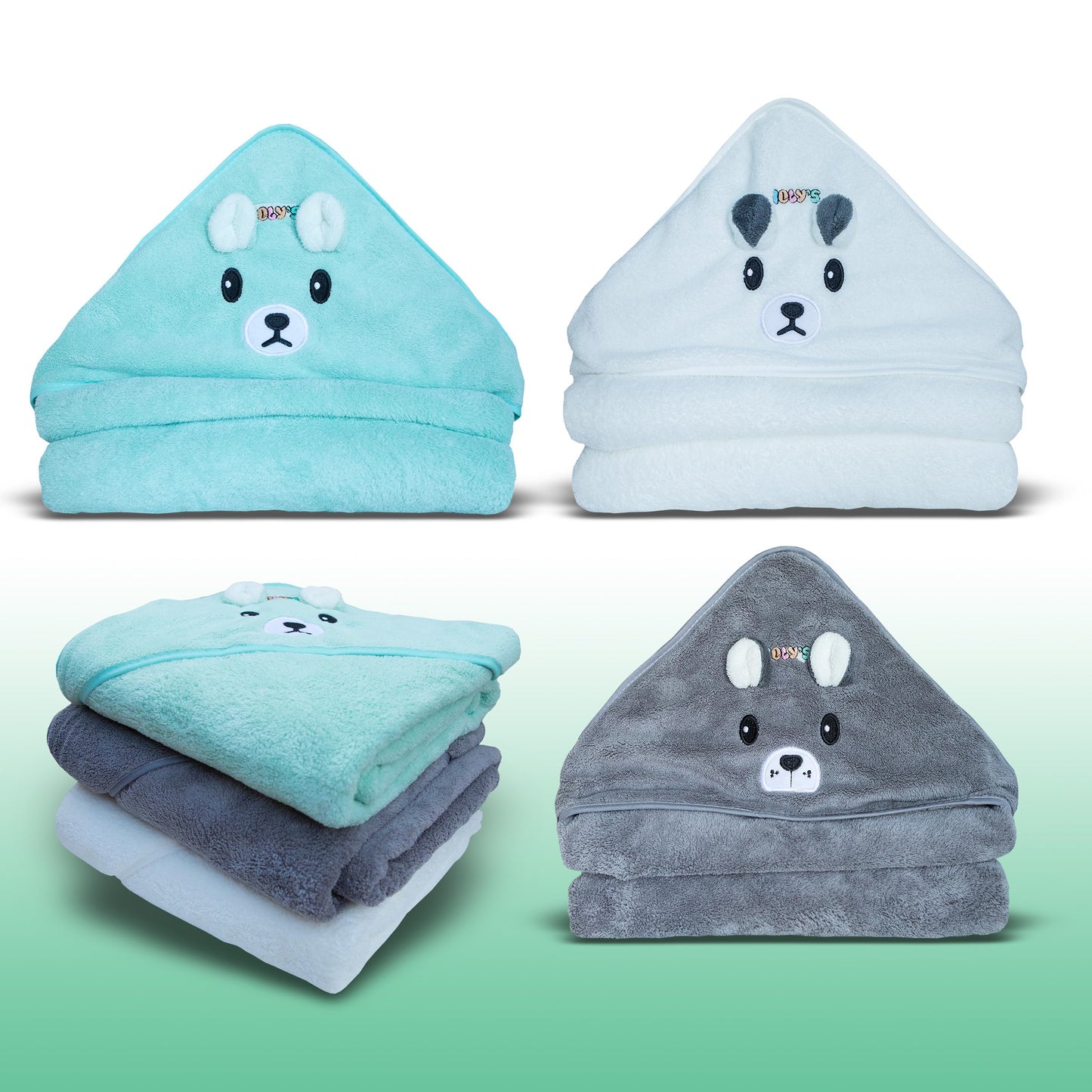 Ioly's Hooded Baby Bath Towels for Newborn Essentials 41" (Large) Set 3 Towel with Hood for Kids Babies Toddler Infant Baby Towels with Hood Cosas para Bebes recien nacidos (White/Pink/Orange)