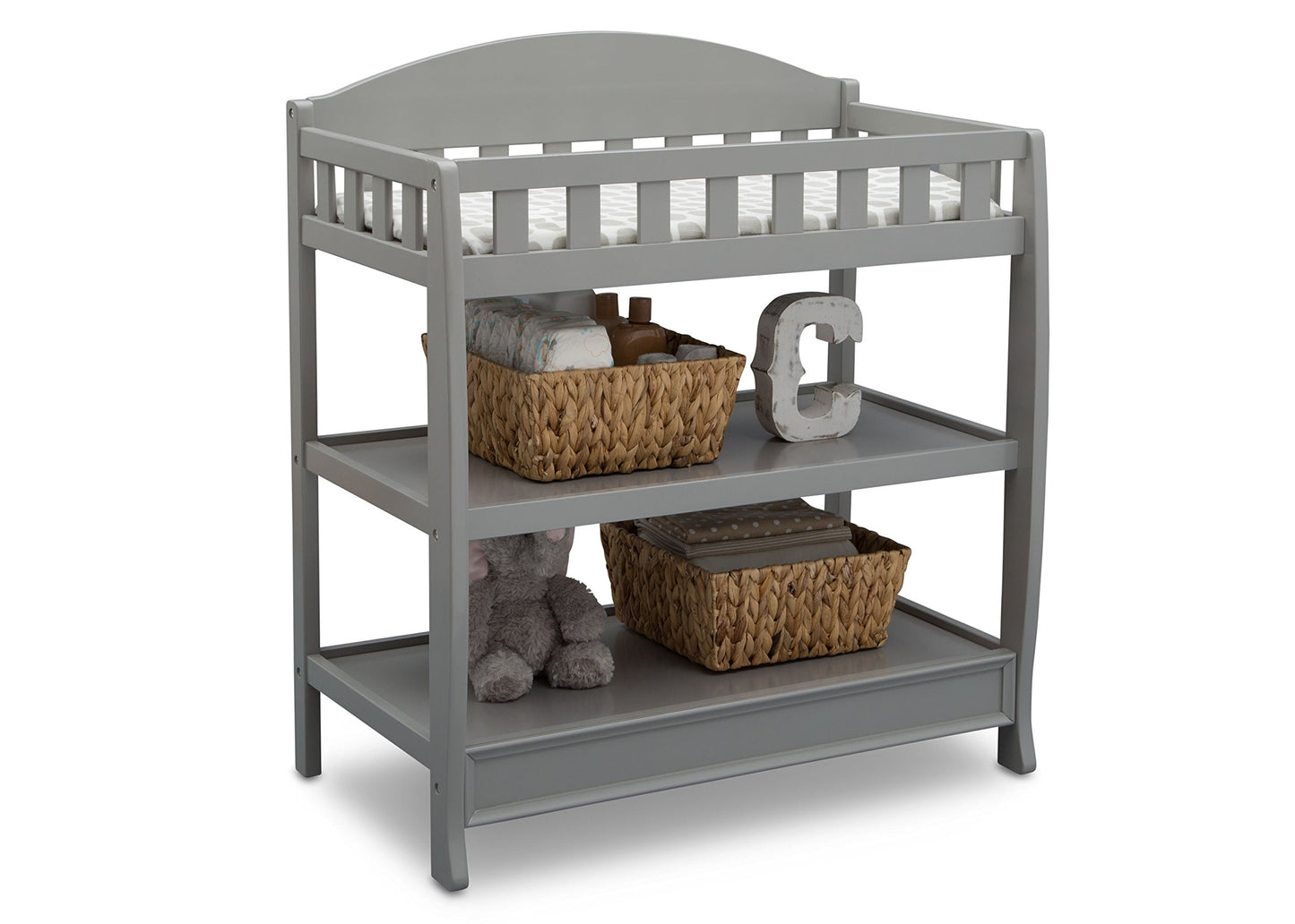Delta Children Infant Changing Table with Pad, Grey