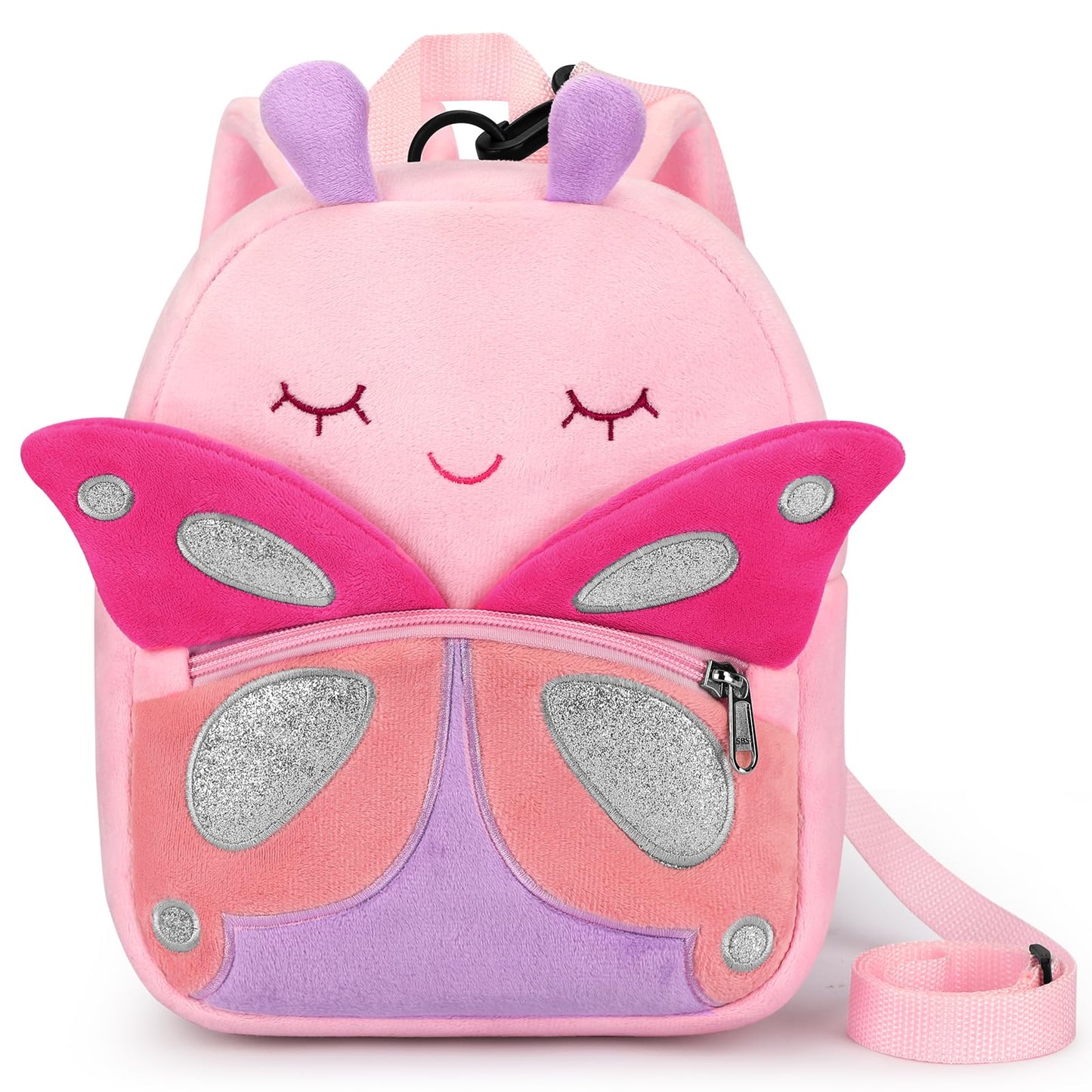 mibasies Toddler Backpacks for Girls 2-4: Plush Backpack -3D Animal Cartoon Mini Travel Bag -10 inch Toddler Backpack Leash
