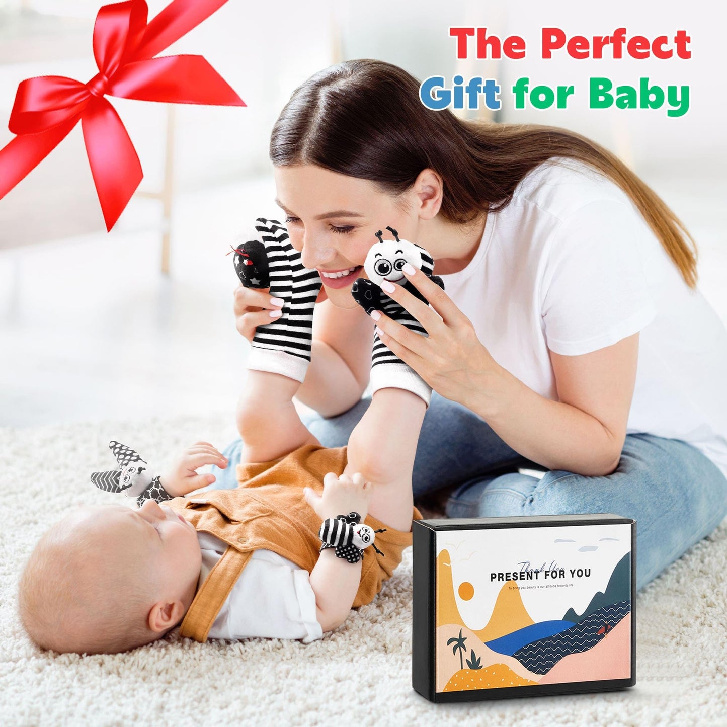 Baby Rattles 0-6 Months: Baby Toys Baby Essentials Rattles for Babies 6-12 Months Infant Toys 0-3 Months Newborn Toys Wrist Rattle Socks - Newborn Essentials Must Haves Gifts for Girl Boy