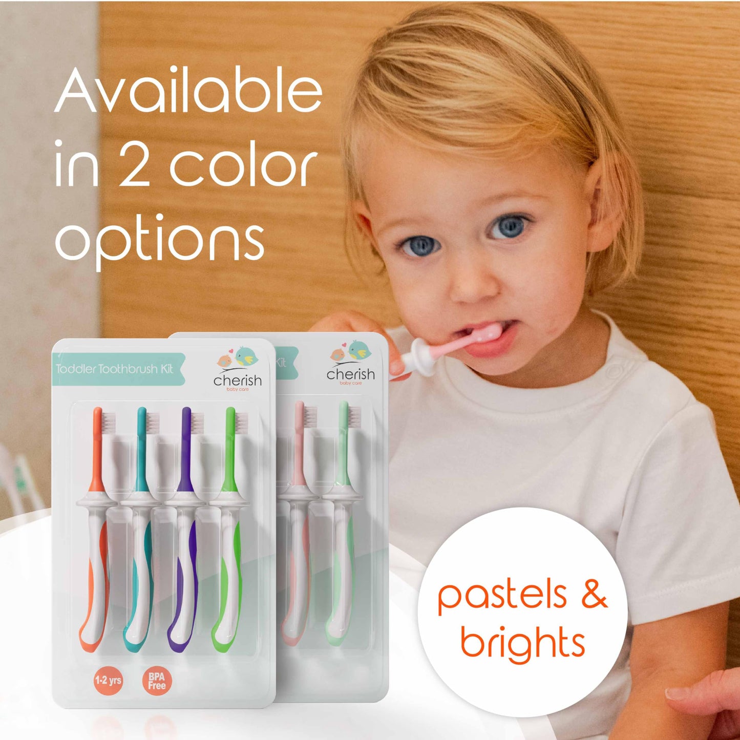 Cherish Baby Care Baby Toothbrush & Toddler Toothbrush Set (0-2 Years) - BPA-Free & Safety-Tested, 2023 Award Winner, Food-Grade Silicone (Teal)