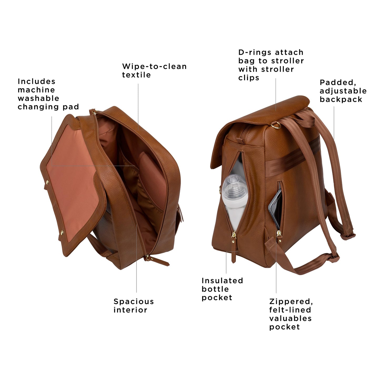 Petunia Pickle Bottom Meta Backpack | Baby Bag | Diaper Bag Backpack for Parents | Stylish Bag and Organizer | Comfortable, Spacious Backpack for Moms and Dads | Cedar