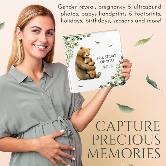 Keepsake Memory Book for Baby Boy Girl, First 5 Year Baby Book, Milestone Book That Captures Every Significant Event From Birth to Age 5, Gender Neutral Journal Scrapbook Photo Album