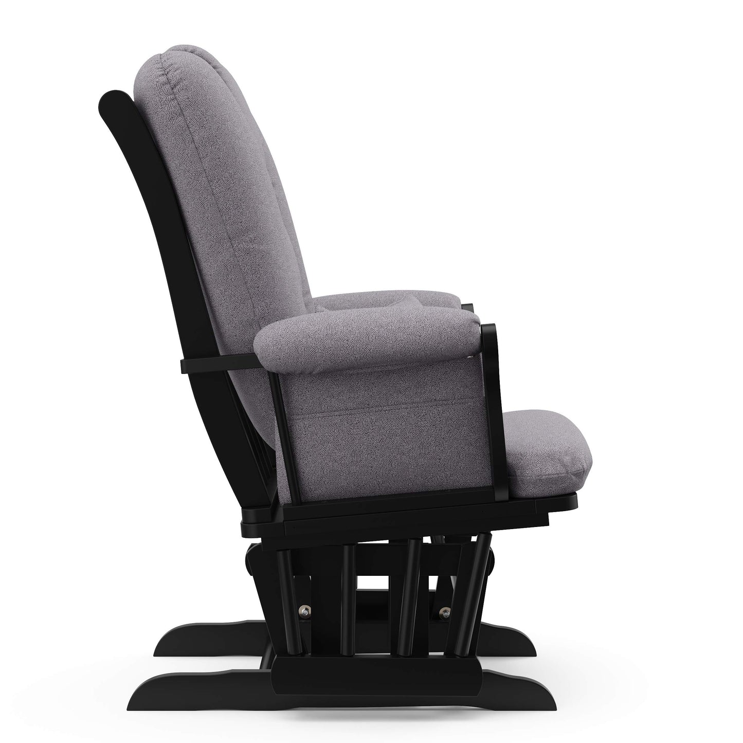 Storkcraft Tuscany Custom Glider and Ottoman with Free Lumbar Pillow (White/Slate Gray Swirl) - Cleanable Upholstered Comfort Rocking Nursery Chair with Ottoman