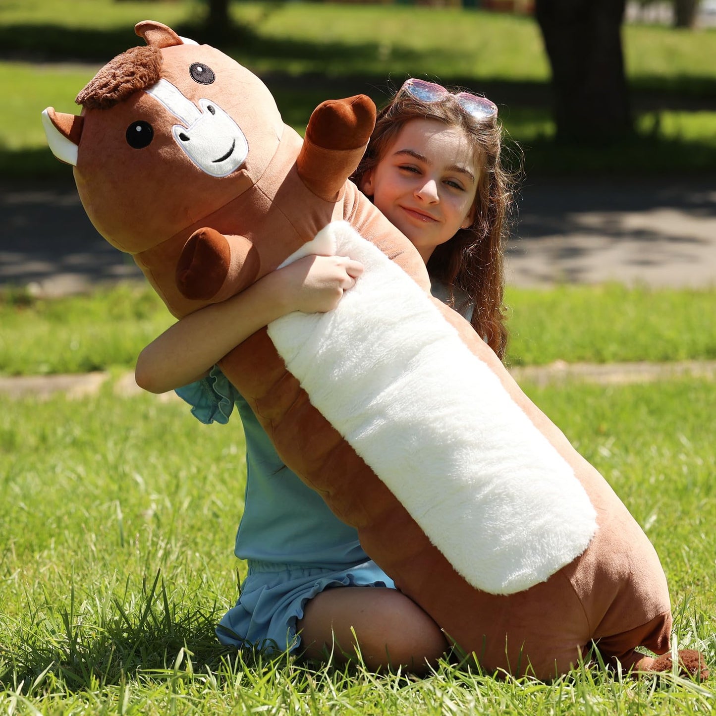 Tezituor 51 inch Giant Alligator Stuffed Animal, 4ft Large Stuffed Crocodile Plush Toy, Hugging Soft Alligator Plush Pillow for Girls Boys