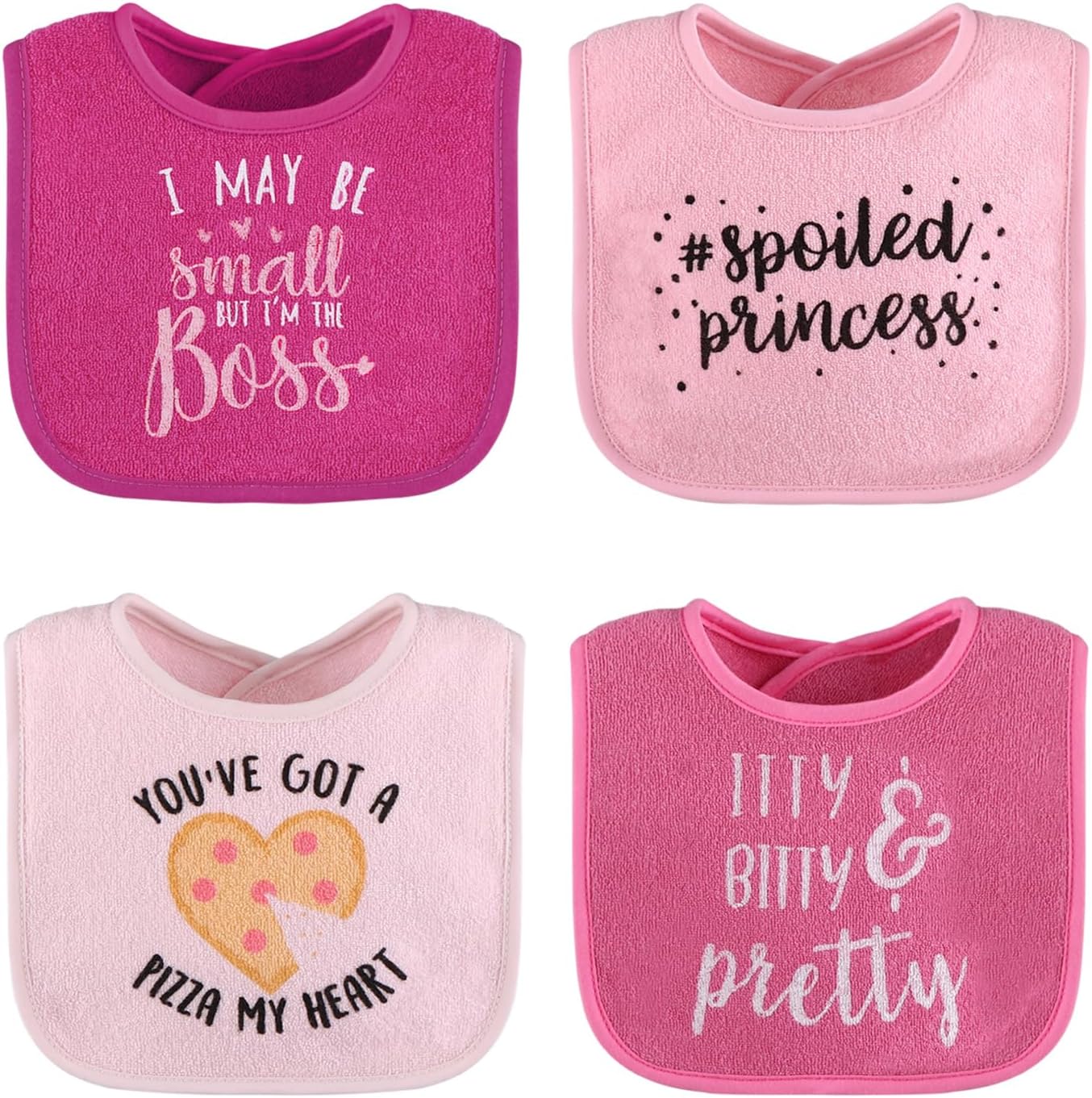 The Peanutshell Baby Girl Terry Bib Set of 8-100% Cotton, Soft, Absorbent Baby Bibs, Toddler Girl Set, Newborn & Infant Bib - Pink