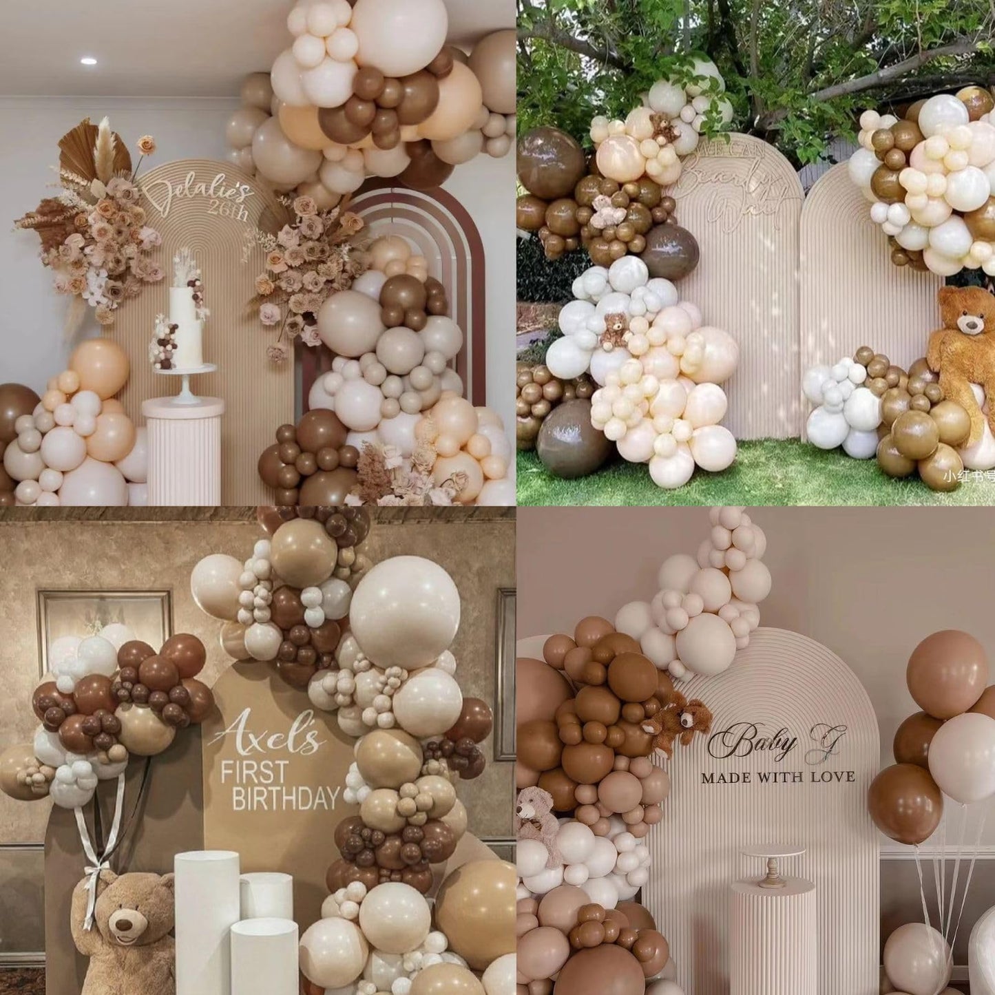 Beige Balloons, 60 PCS 12 Inch Cream Nude Sand White Clear Latex Birthday Balloons for Birthday Baby Shower Wedding Party Decorations