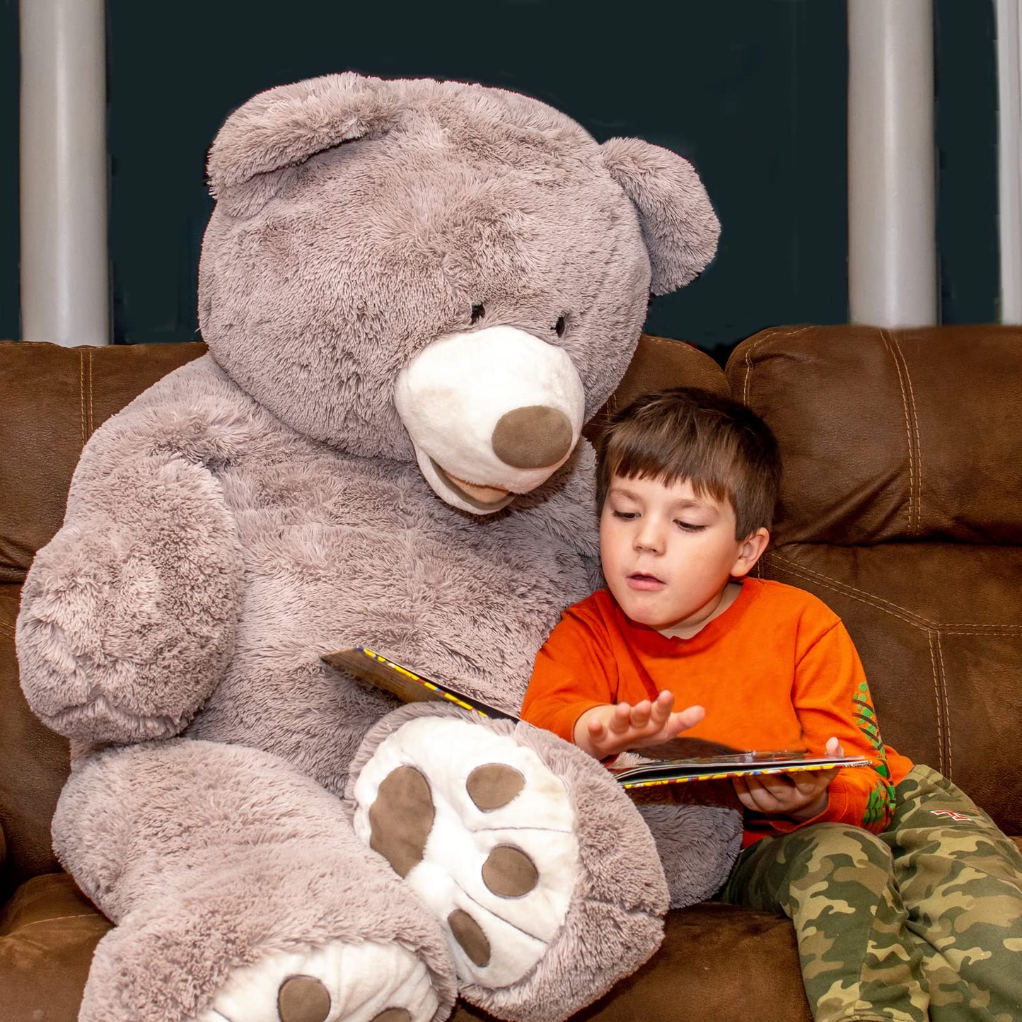 HollyHOME 6ft Teddy Bear Giant Teddy Bear Stuffed Animal with Embroidered Paws Holiday Valentine's Toy Gift for Girlfriend Kids 72 inches Brown