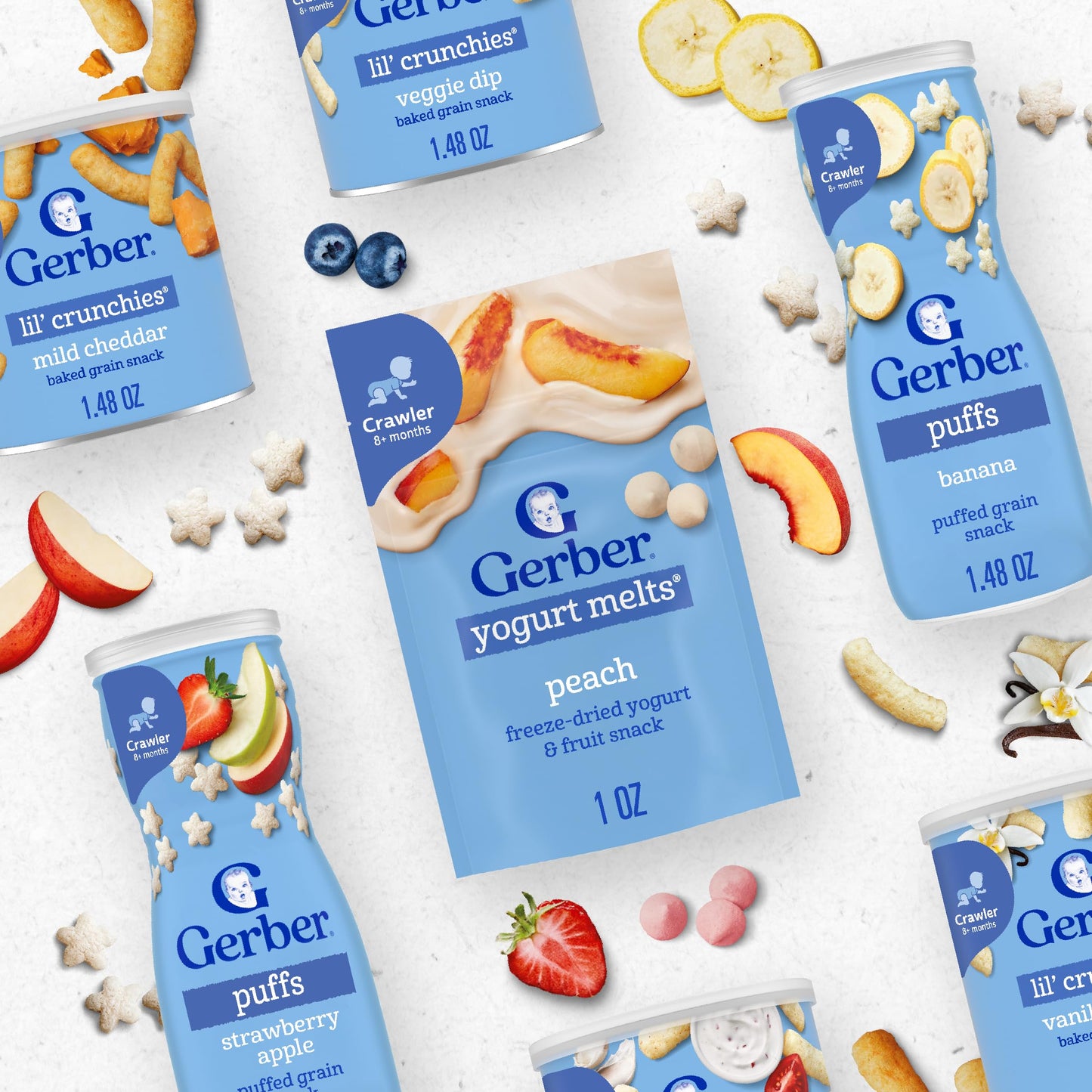 Gerber Baby Snacks Yogurt Melts, Strawberry, 1 Ounce (Pack of 7)