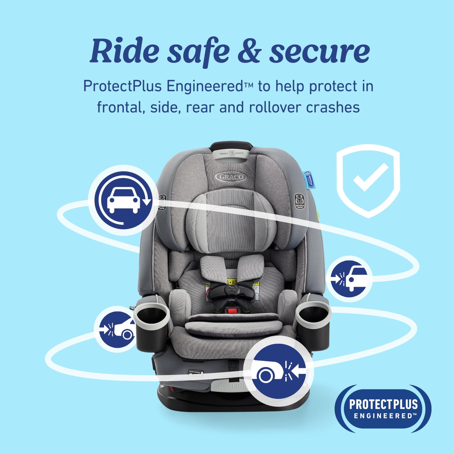 Graco 4Ever DLX 4-in-1 Car Seat, Maven | Infant to Toddler Car Seat, with 10 Years of Use | Rear-Facing, Forward-Facing and Booster Modes | Safe, Comfortable and Convenient