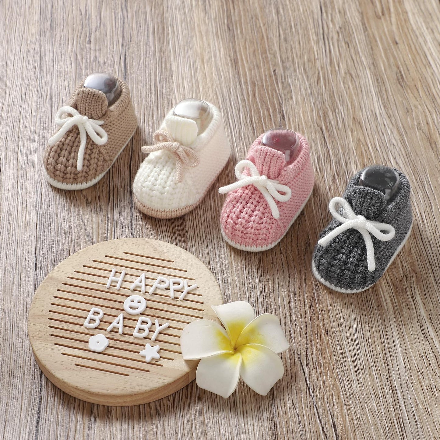 LAWKUL Baby Booties Knit Newborn Shoes Cozy First Walkers Infant Toddler Boots for Boy Girls 0-3 Months