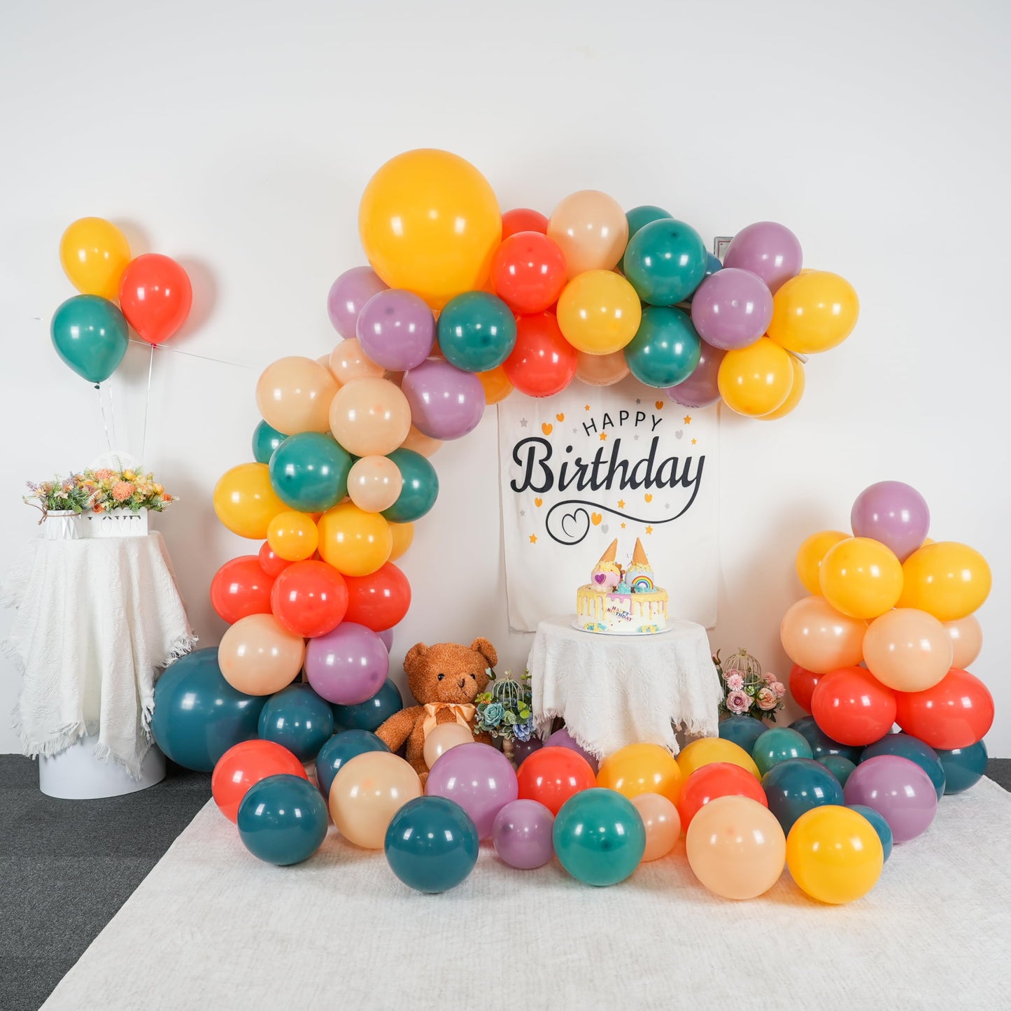 Ivory White Balloon Arch Kit,Boho Balloon Garland with Pastel Orange Cream Beige Champagne Gold White Sand Balloons for Neutral Baby Shower Wedding Boho Bridal Party Decorations