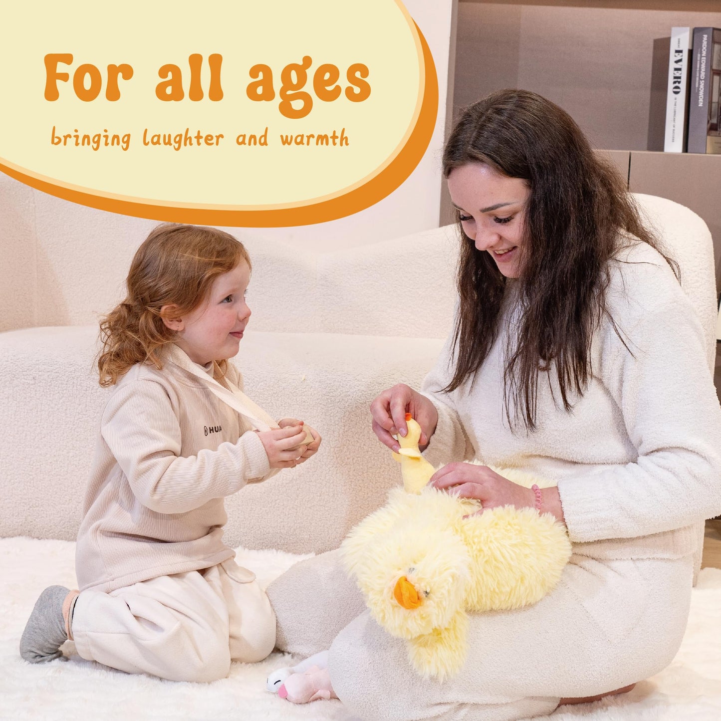 43" Giant Duck Stuffed Animals, Large Stuffed Duck Plush Toys, Big Plush Stuffed Animal, Soft Jumbo Stuffed Animals Gifts for Kids Adults on Birthday Children's Day Christmas or Any Festivals