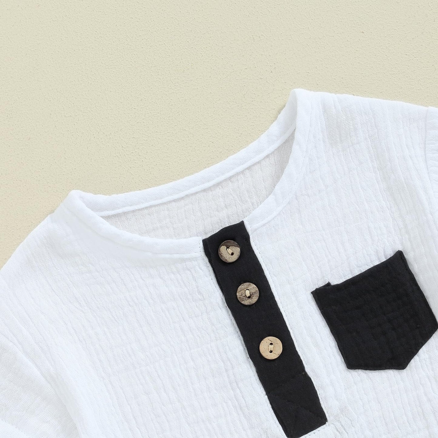 fhutpw Baby Boy Summer Outfits Henley Shirt Soft Pocket Short Sleeve Tops & Shorts Sets Infant 3 6 12 18 Months 2T Clothes