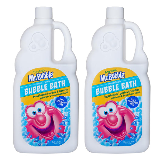 Mr. Bubble Extra Gentle Bubble Bath - Hypoallergenic, Tear Free Bubble Bath Solution Perfect for Sensitive Skin (Pack of 2 Bottles, 16 fl oz Each)