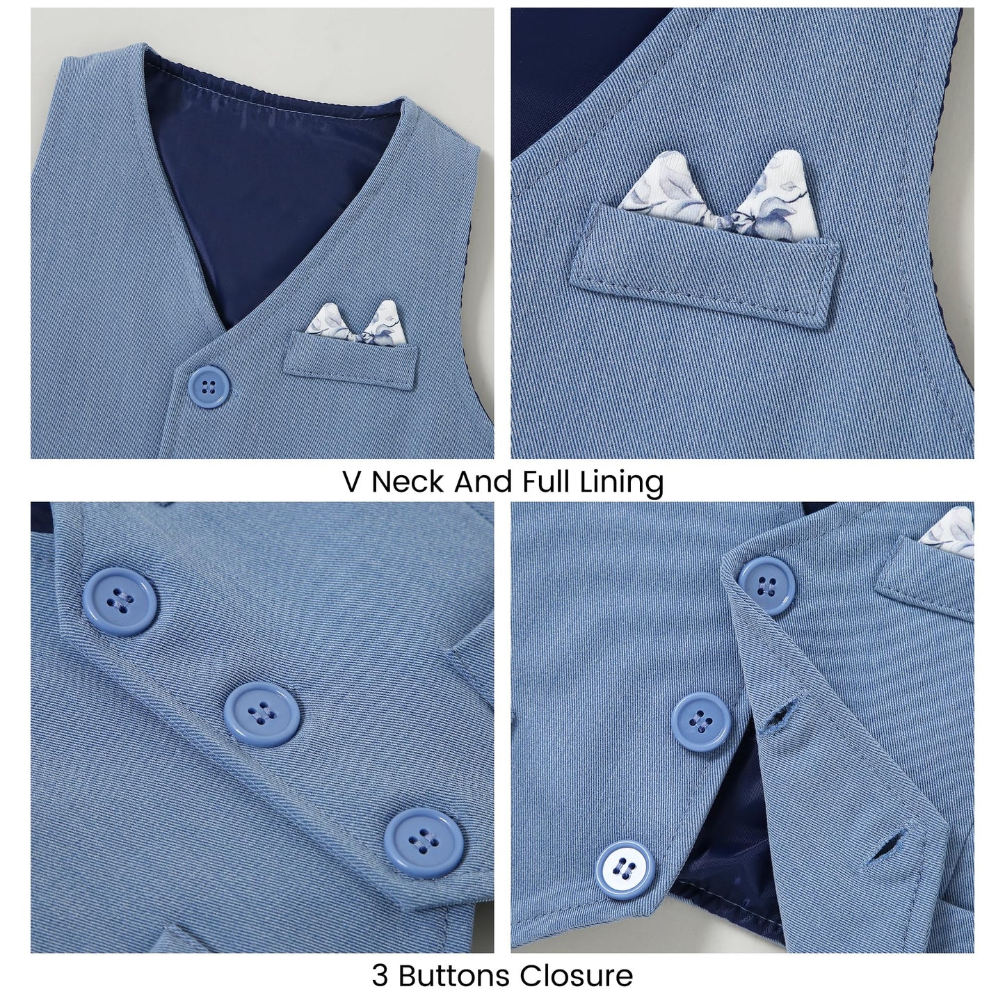 YALLET Baby Boy Clothes Suit 0-24 Months Infant Gentleman Outfits Formal Dress Shirt+Bowtie+Vest+Pants Set Baby Wedding Suits