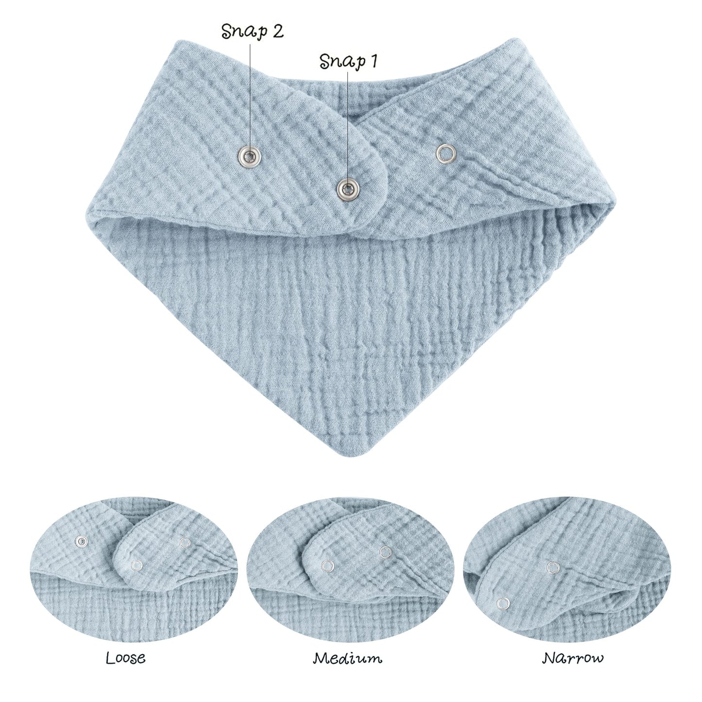 Konssy Muslin Baby Bibs 10 Pack Baby Bandana Drool Bibs 100% Cotton for Unisex Boys and Girls, Soft Absorbent Set for Teething and Drooling