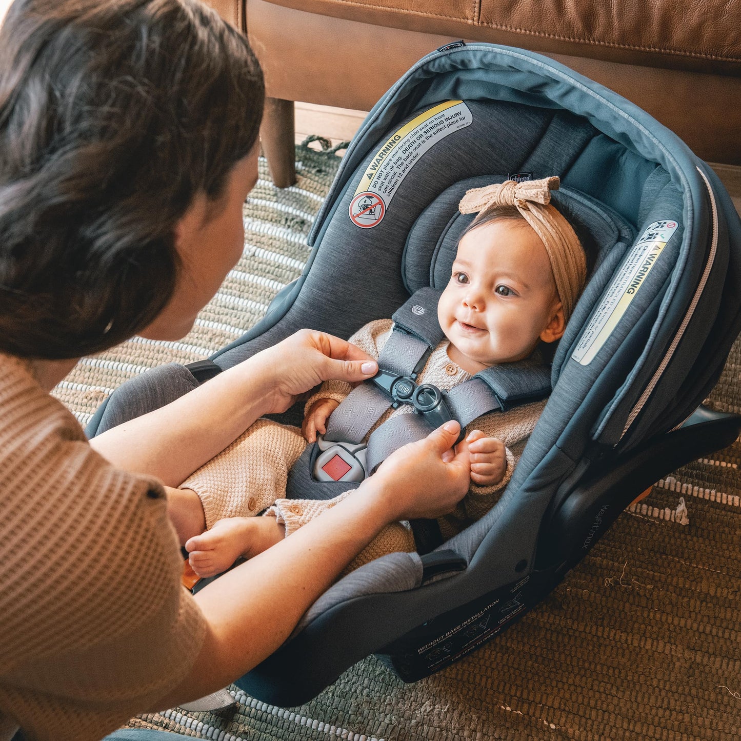 Chicco KeyFit® Max ClearTex® Infant Car Seat and Base, Rear-Facing Seat for Infants 4-30 lbs., Infant Head and Body Support, Compatible with Chicco Strollers, Baby Travel Gear | Lupine/Purple