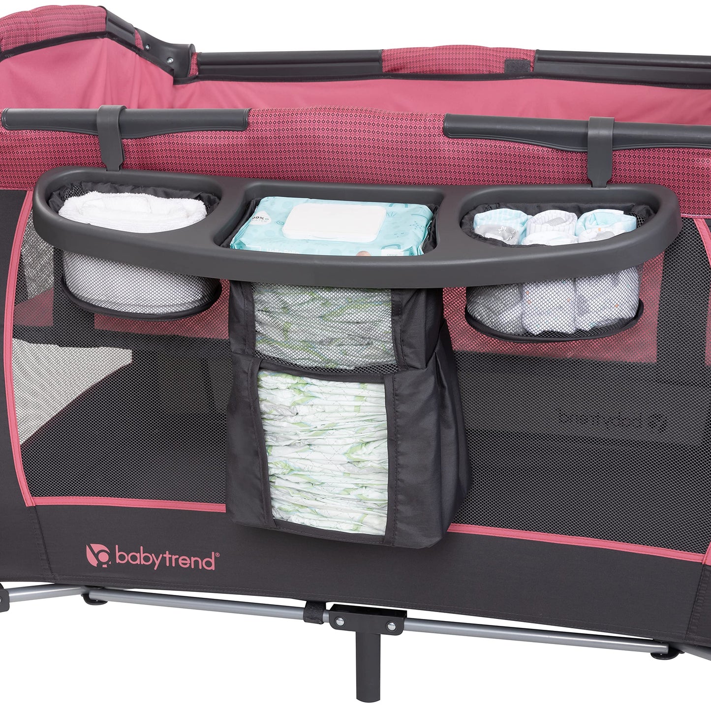 Baby Trend Lil’ Snooze™ Deluxe III Nursery Center® Playard for Twins, Cozy Grey