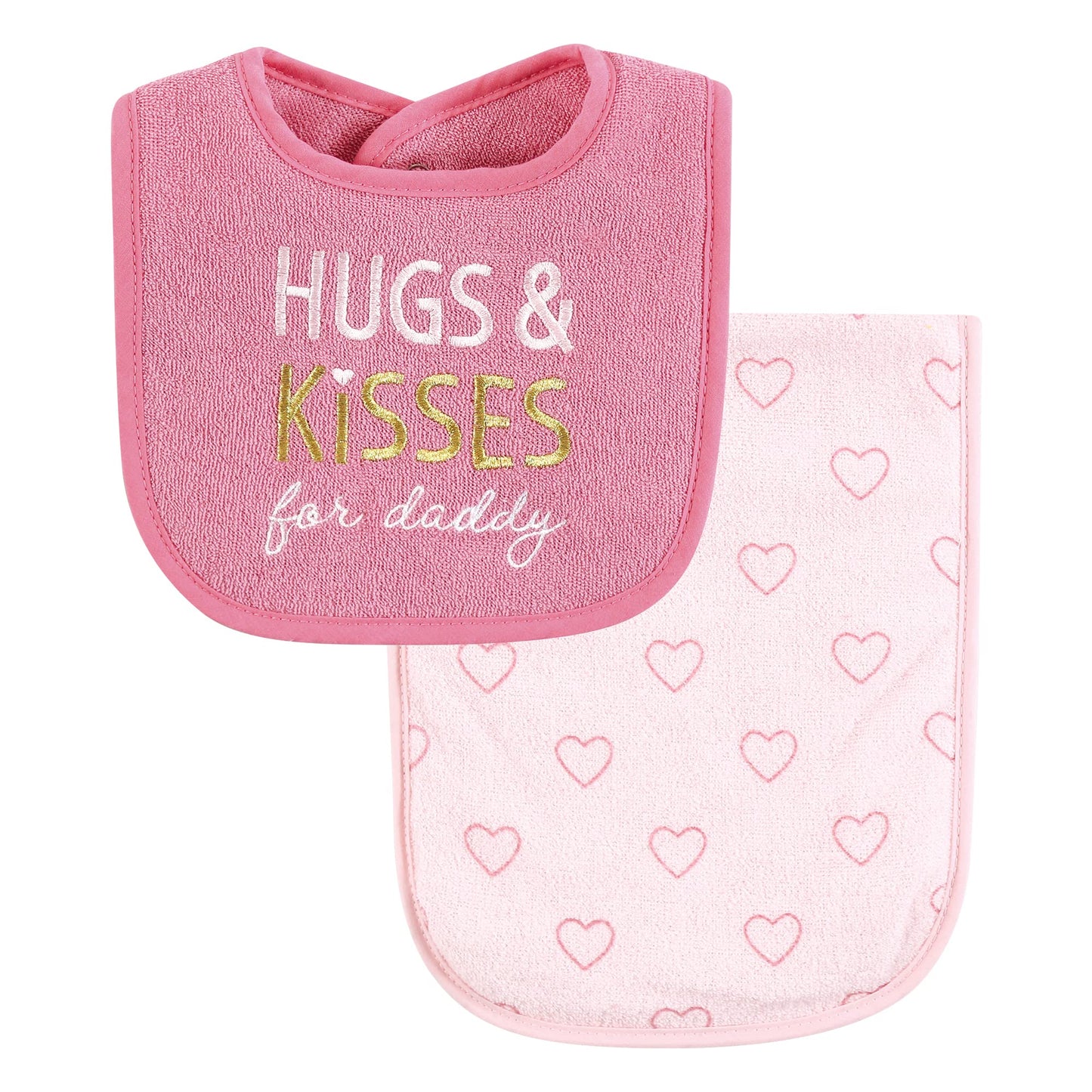 Hudson Baby Unisex Baby Cotton Terry Bib and Burp Cloth Set, Dinner Date, One Size