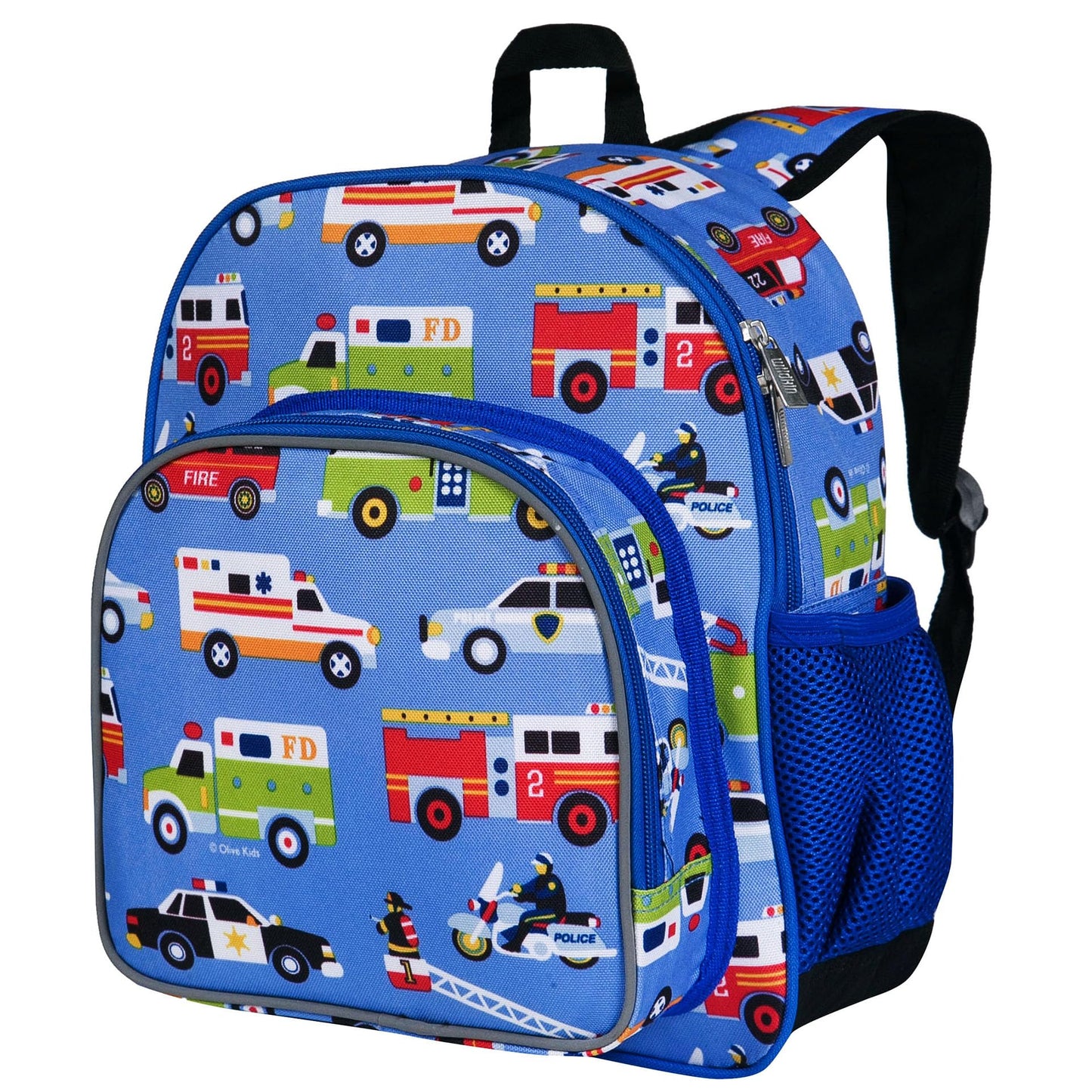 Wildkin 12-inch Kids Backpack – Padded, Adjustable, Ideal for Daycare & Travel - Trains, Planes, and Trucks