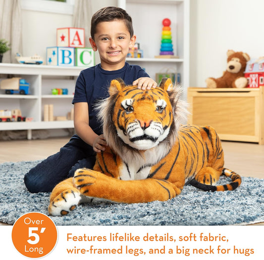 Melissa & Doug Giant Tiger - Lifelike Stuffed Animal (over 5 feet long)
