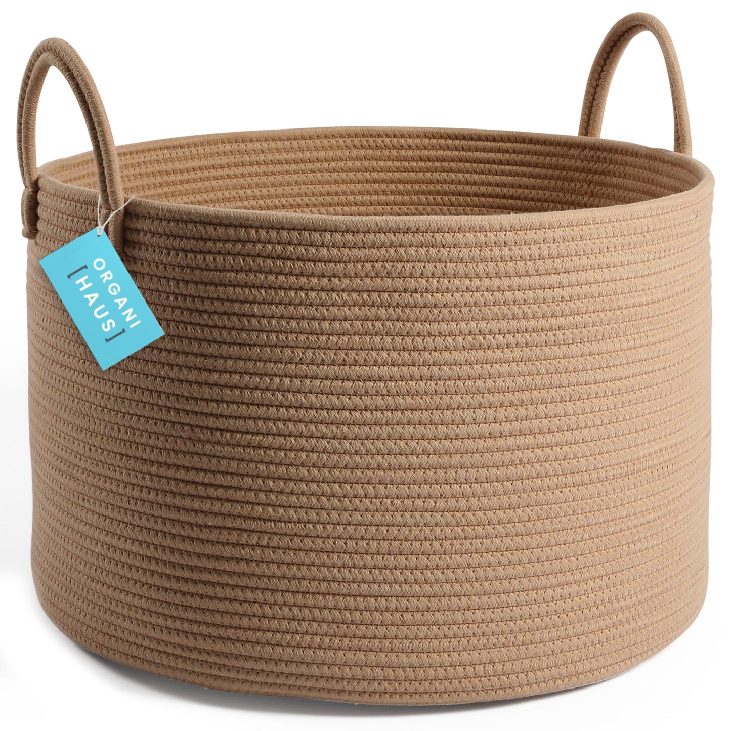 OrganiHaus Large Blanket Basket for Living Room 20x13, Rainbow Rope Basket for Classroom Organization, Toy Storage Basket, Woven Kids Laundry Basket, Baby Toy Box, Cute Storage Basket, Nursery Hamper