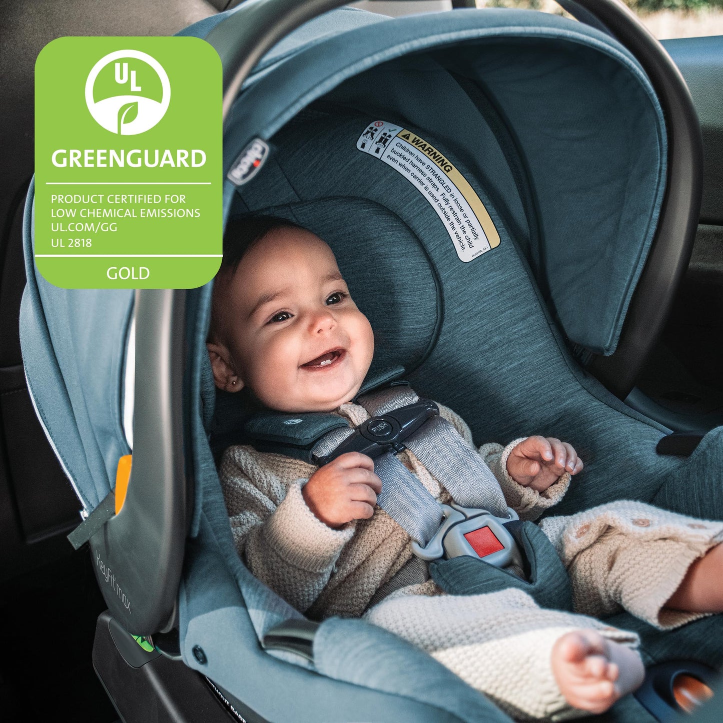 Chicco KeyFit® Max ClearTex® Infant Car Seat and Base, Rear-Facing Seat for Infants 4-30 lbs., Infant Head and Body Support, Compatible with Chicco Strollers, Baby Travel Gear | Lupine/Purple