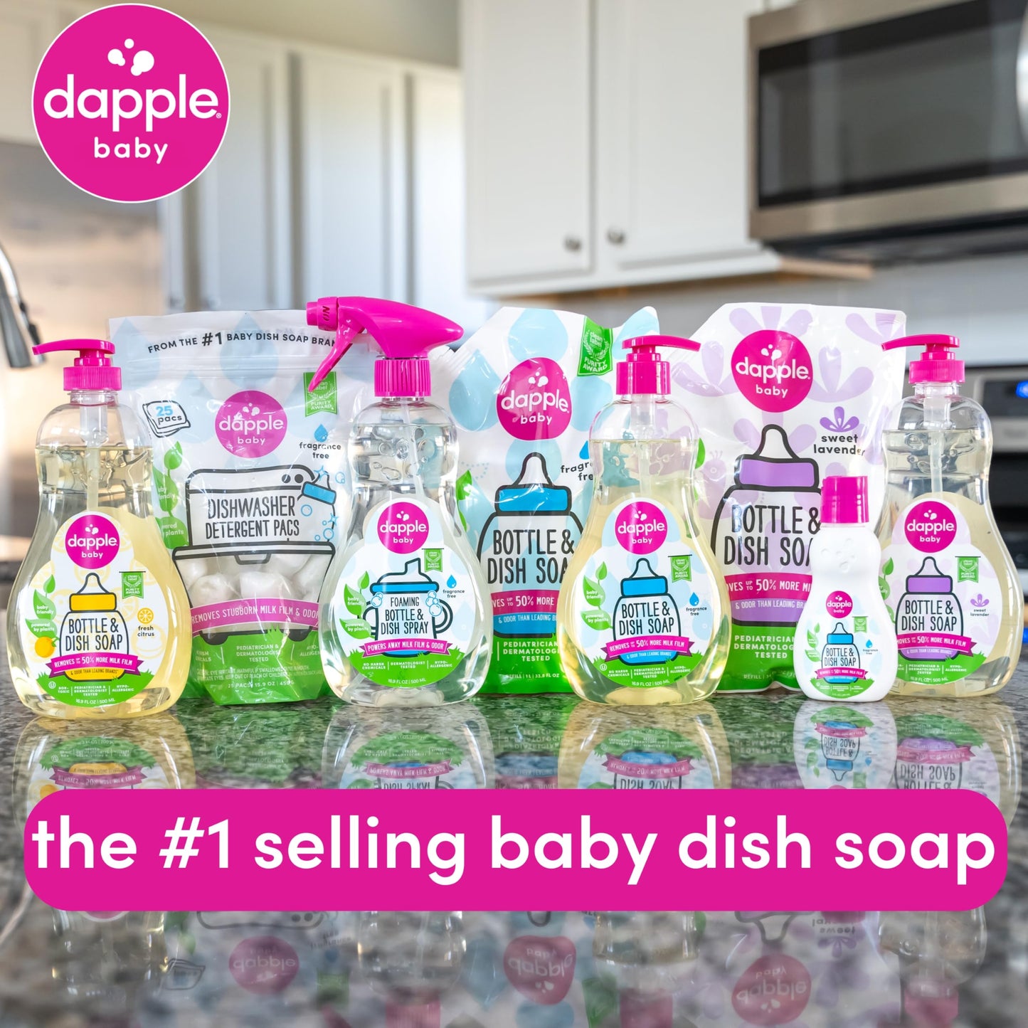 Dapple Foaming Dish Soap, Hypoallergenic for Sensitive Skin, Powered by Plants, Fragrance Free 13 Fl Oz (Pack of 1)