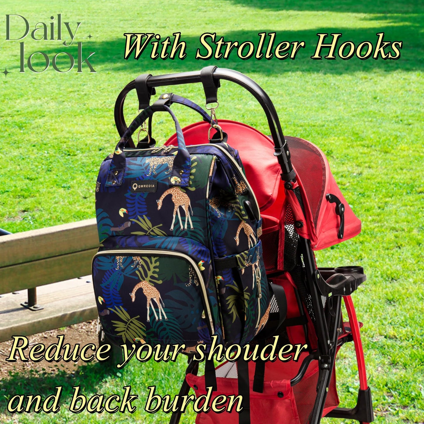 Diaper Bag Backpack for Dad and Mom with USB Charging Port Stroller Straps and Insulated Pocket,army military Travel Nappy Backpack for Daddy/Mommy (Black)