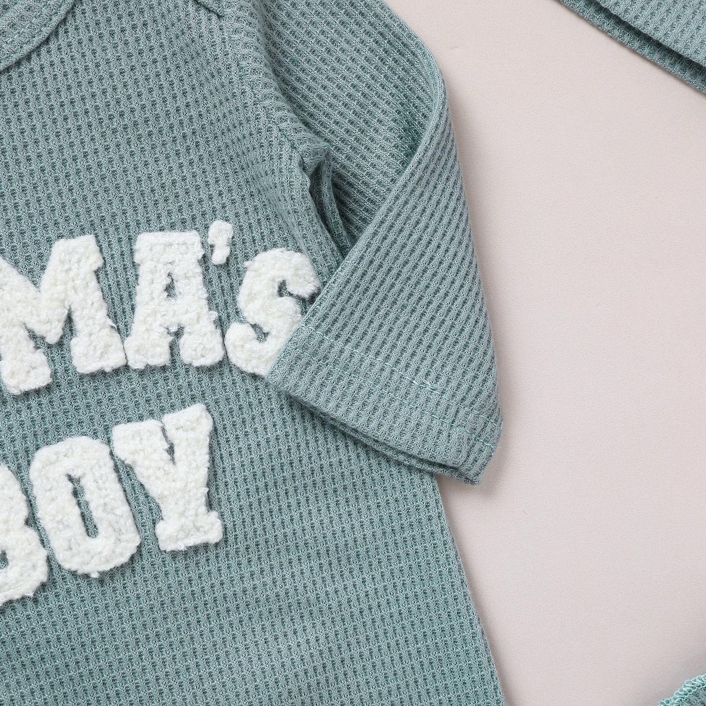 GRNSHTS Newborn Baby Boy Romper Coming Home Outfits Letter Print Bodysuit Jumpsuit+Hat+Gloves 3PCS Clothes Set