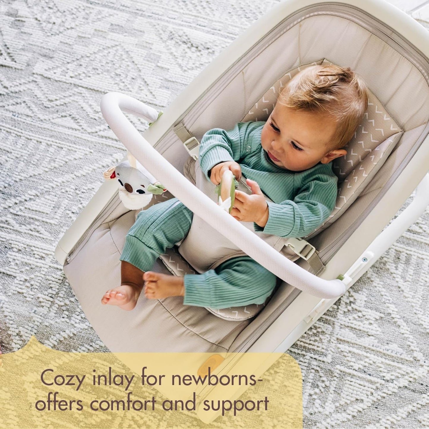Tiny Love Boho Chic 2-in-1 with Removeable Hanging-Toy Bar, Stationary Modes, Folds Flat for Compact Storage and Portability