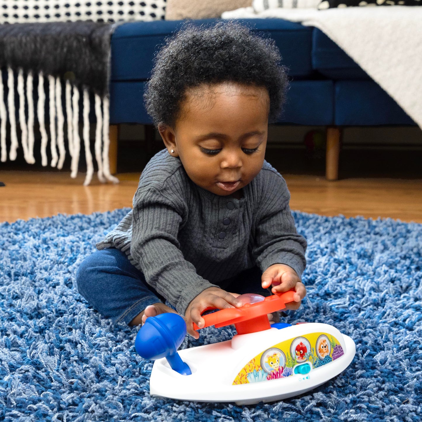 Baby Einstein Sky Explorers Baby Walker Activity Center and Sensory Play Learning-Toy with Lights, Songs and Sounds, Age 6 Months+, Blue