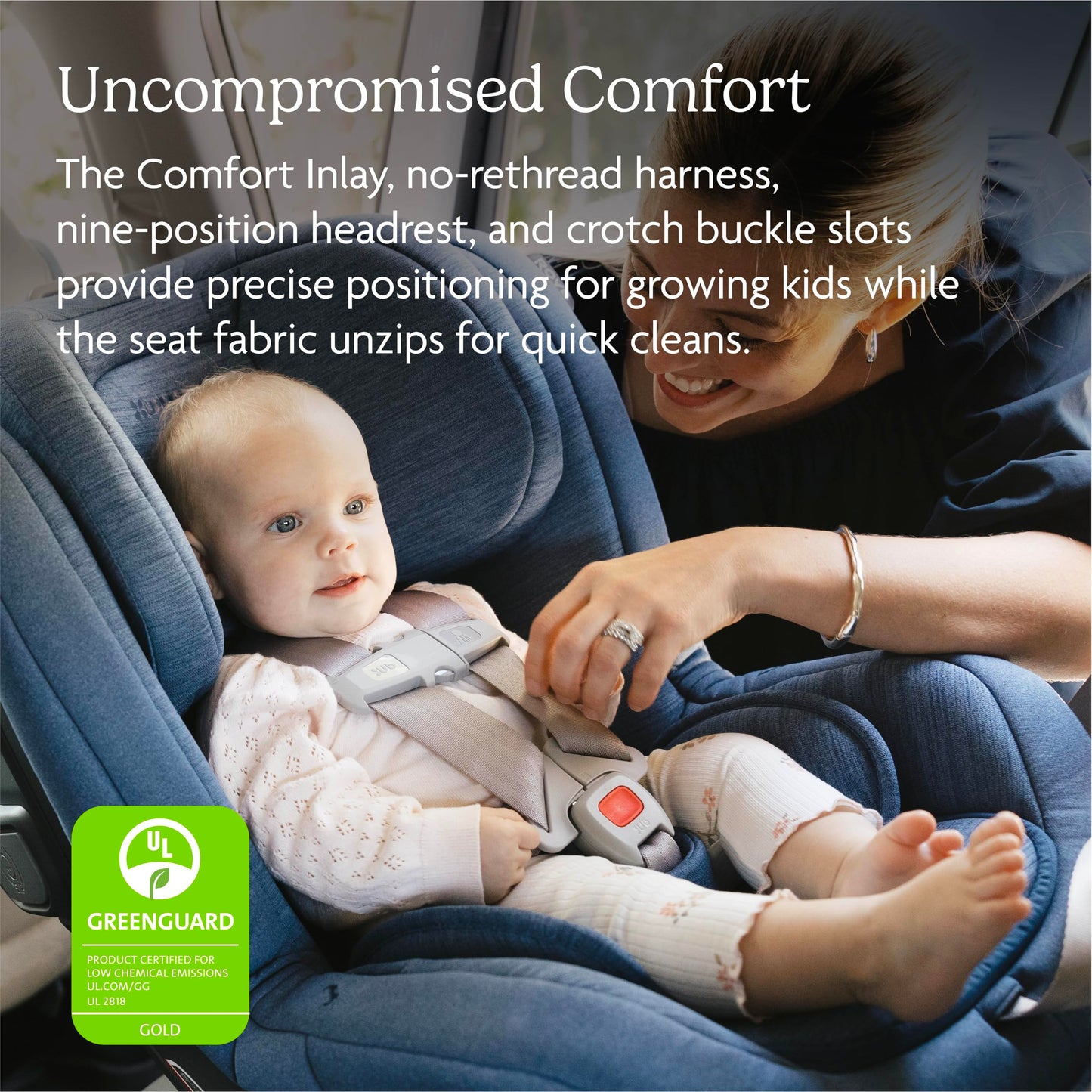 UPPAbaby Rove Convertible Car Seat - 2-in-1 Rear + Forward Facing - Quick + Secure 3-Step Install - Intuitive Safety Technology + Comfort Features - Cup Holder Included - Kavneer (Almond Mélange)