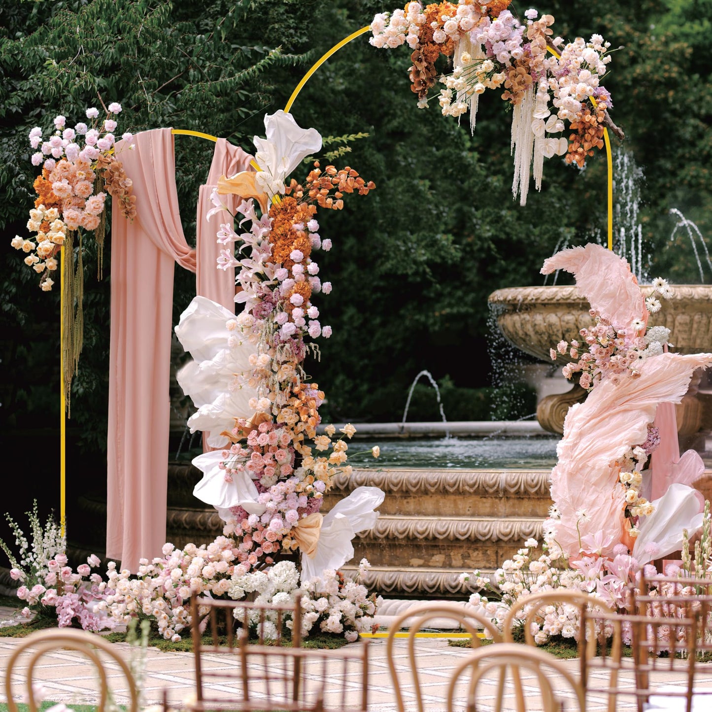 Wokceer Wedding Arch Backdrop Stand 7.2FT, 6.6FT White Metal Arch Stand Set of 2 for Birthday Party Wedding Ceremony Baby Shower Graduation Decoration