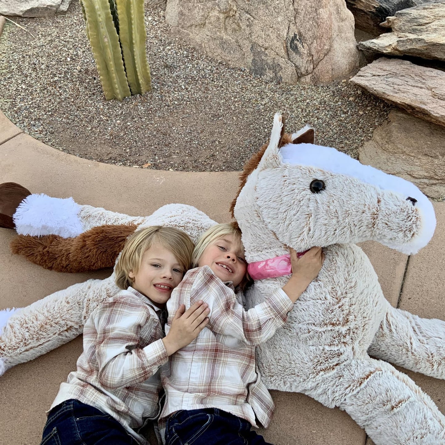 Tezituor 47 Inch Giant Horse Stuffed Animal, 4ft Realistic Chocolate Stuffed Horse Plush Toy, Hugging Soft Horse Pony Plush Pillow for Boys Girls,