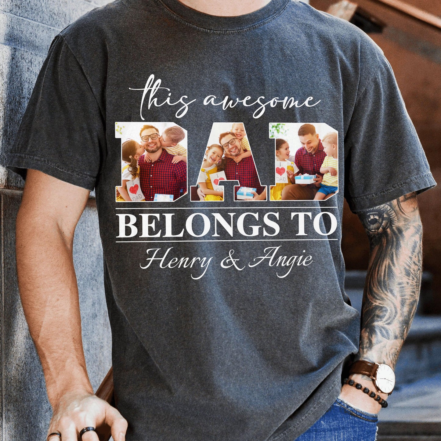 Personalized Fathers Day Shirts for Dad, Grandpa Shirt with Grandkids Names, Gifts for Dad Hunting Fishing